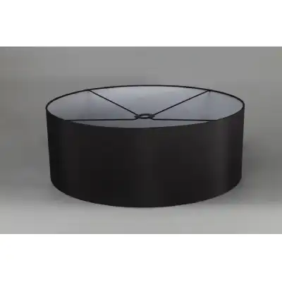 Sigma Round Cylinder, 600 x 220mm Faux Silk Fabric Shade, Black White Laminate