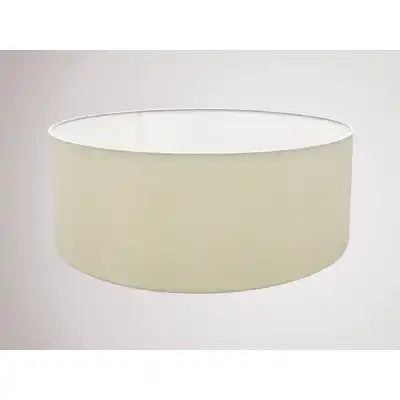 Sigma Round Cylinder, 600 x 220mm Faux Silk Fabric Shade, Ivory Pearl White Laminate