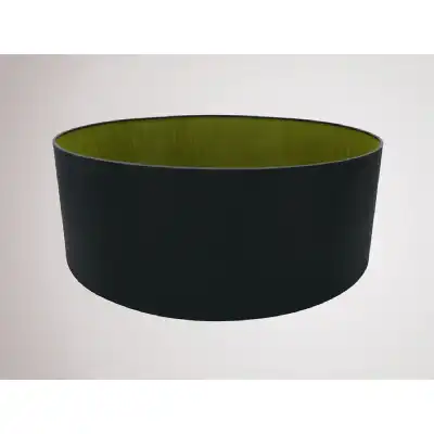 Sigma Round Cylinder, 600 x 220mm Dual Faux Silk Fabric Shade, Midnight Black Green Olive
