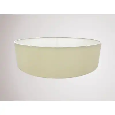 Serena Round Cylinder, 600 x 150mm Faux Silk Fabric Shade, Ivory Pearl White Laminate