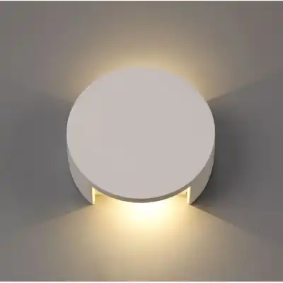 Alina Round Wall Lamp, 6.5W LED, 3000K, 656lm, White Paintable Gypsum, 3yrs Warranty