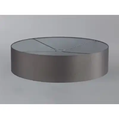 Serena Round Cylinder, 600 x 150mm Faux Silk Fabric Shade, Grey