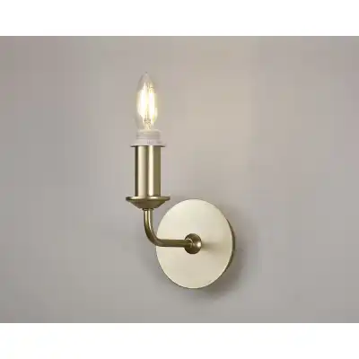 Banyan 1 Light Switched Wall Lamp Without Shade, E14 Painted Champagne Gold