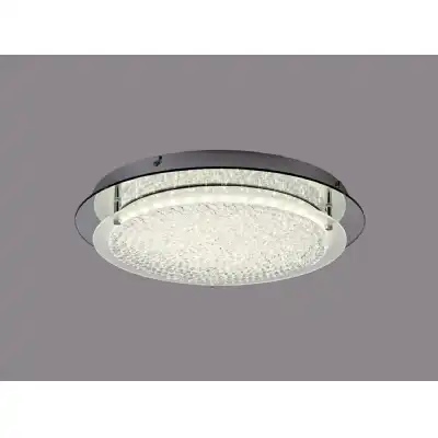Gino Flush Ceiling, 450mm Round, 24W 2200lm LED 4000K Polished Silver