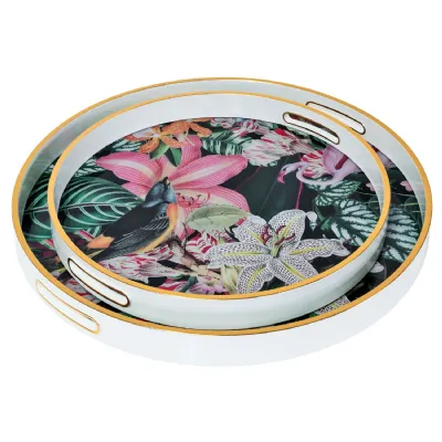 Myrtle and Mary Circular Tropical Bomb Serving Trays