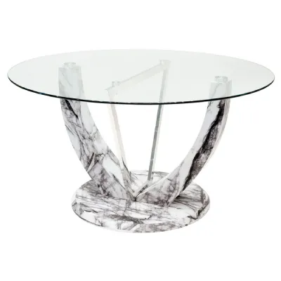 Jericho Marble Style Round Dining Table