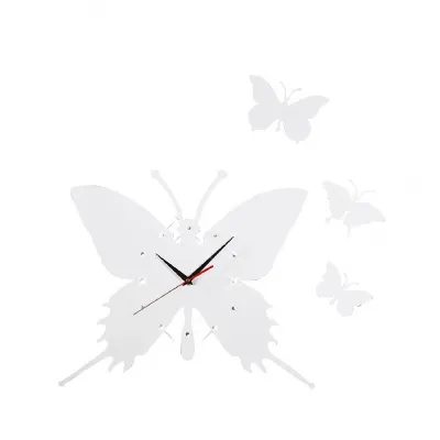 (DH) Infinity Butterfly Clock White Crystal