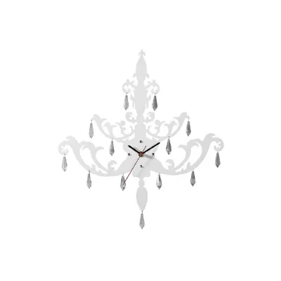(DH) Infinity Chandlier Clock White Crystal