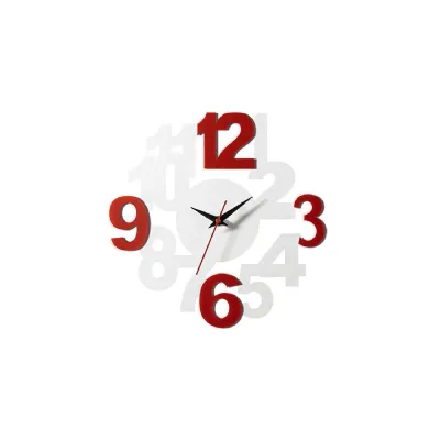 (DH) Infinity Numbers Clock Red White