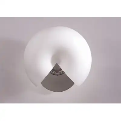 Fosil Wall Lamp Switched 2 Light G9, Satin Nickel Frosted White Glass