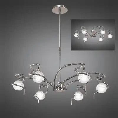 Dali Telescopic Pendant Convertible To Semi Flush 6 Light G9, Polished Chrome