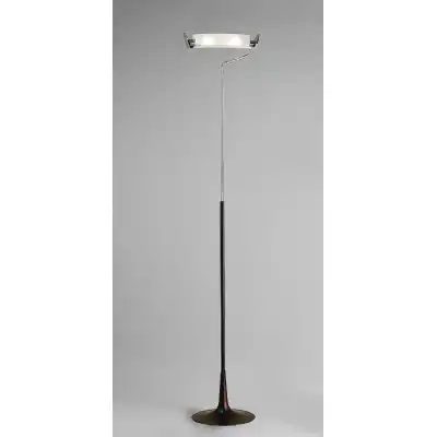 Zira Floor Lamp 2 Light G9, Polished Chrome Frosted White Glass Wenge, NOT LED CFL Compatible