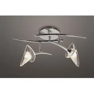 Flavia Linear Spot Light 2 Light G9 With Adjustable Heads, Polished Chrome