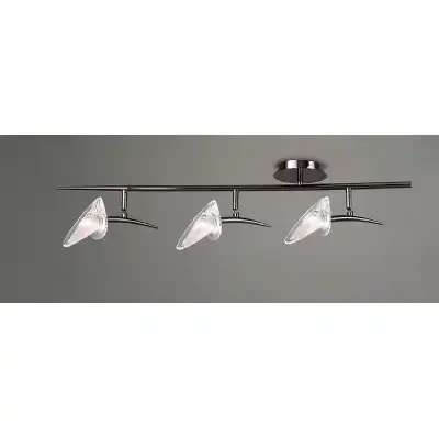 Flavia Linear Spot Light 3 Light G9 With Adjustable Heads, Black Chrome