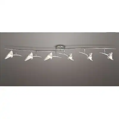 Flavia Linear Spot Light 6 Light G9 With Adjustable Heads, Polished Chrome