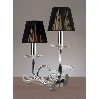 Acanto Table Lamp 2 Light E14, Polished Chrome With Black Shades