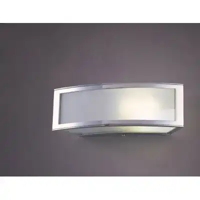Duna E27 Wall Lamp 1 Light E27, Polished Chrome White Acrylic, CFL Lamps INCLUDED