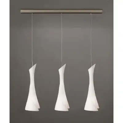 Zack Linear Pendant 3 Light E27 Line, Satin Nickel