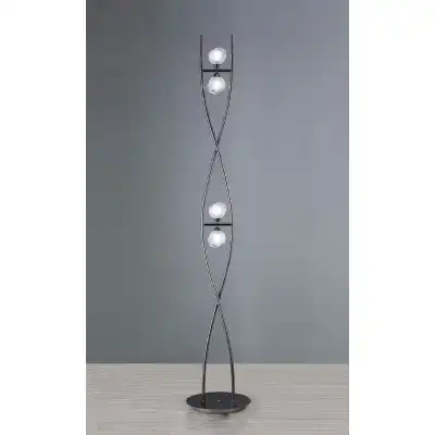 Fragma Floor Lamp 4 Light G9, Black Chrome, NOT LED CFL Compatible