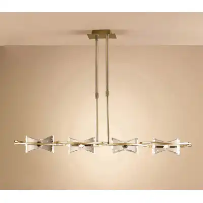 Kromo Linear Telescopic 4 Light G9 Line, Antique Brass