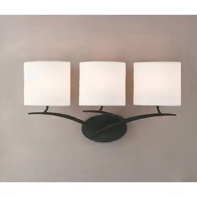 Eve Wall Lamp 3 Light E27, Anthracite With White Oval Shades