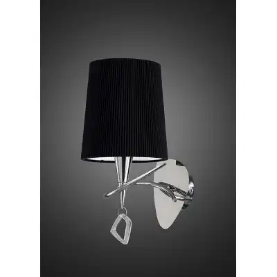 Mara Wall Lamp Switched 1 Light E14, Polished Chrome With Black Shade