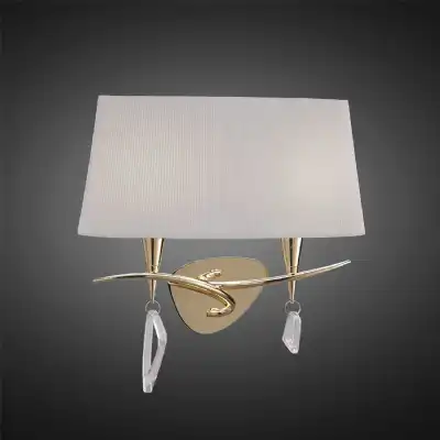 Mara Wall Lamp Switched 2 Light E14, French Gold With Ivory White Shade