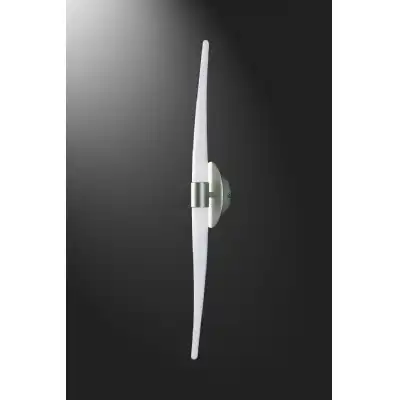 Estalacta Wall Lamp 2 Light GU10 Line Indoor Outdoor, Silver Opal White