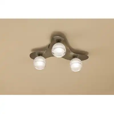 Loop Flush Ceiling 3 Light G9 ECO, Antique Brass