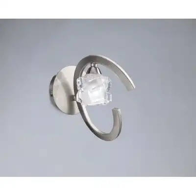 Ice Wall Lamp Switched 1 Light G9 ECO, Satin Nickel