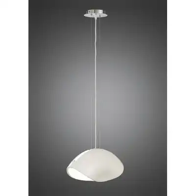 Pasion Oval Pendant 3 Light E27, Gloss White White Acrylic Polished Chrome, CFL Lamps INCLUDED