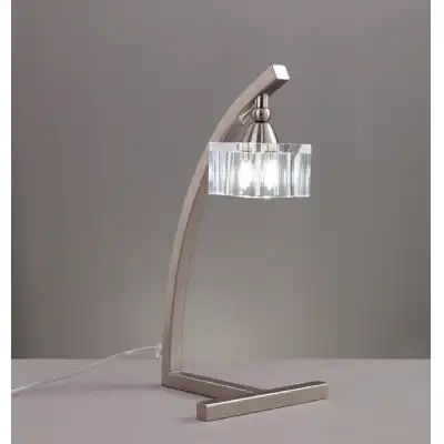Cuadrax Table Lamp 1 Light G9 Satin Nickel