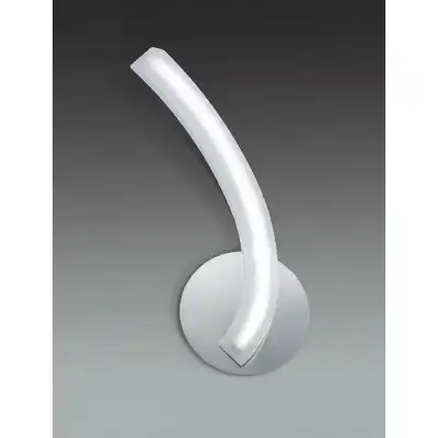 On Wall Lamp Left Switched 5W LED 3000K, 500lm, Polished Chrome Frosted Acrylic, 3yrs Warranty