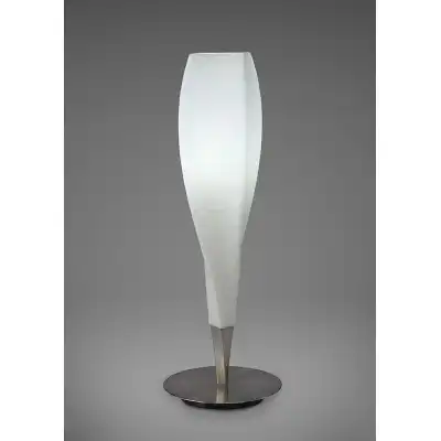 Neo Table Lamp 1 Light E27, Satin Nickel Frosted White Glass
