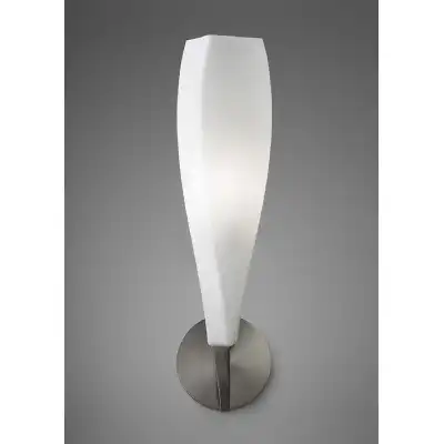 Neo Wall Lamp Switched 1 Light E27, Satin Nickel Frosted White Glass