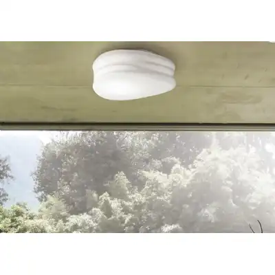 Mediterraneo Ceiling Wall 2 Light GU10 Small, Frosted White Glass, CFL Lamps INCLUDED