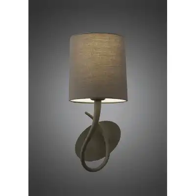 Lua Wall Lamp 1 Light E27, Ash Grey With Ash Grey Shade