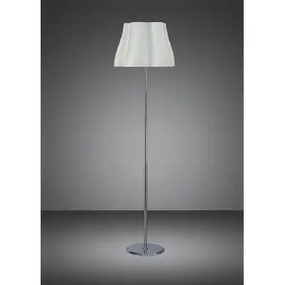 Miss Floor Lamp 3 Light E27, Gloss White Polished Chrome