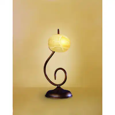 (0038 007) Wave Table Lamp 1 Light G9, Rustic Gold