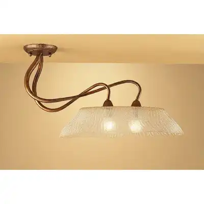 (0039 004) Tentacle Ceiling 2 Light E14, Rustic Gold