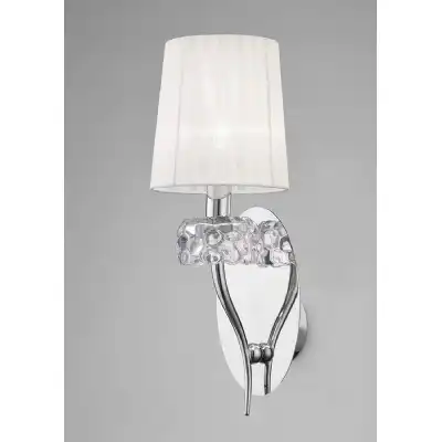 Loewe Wall Lamp Switched 1 Light E14, Polished Chrome With White Shade