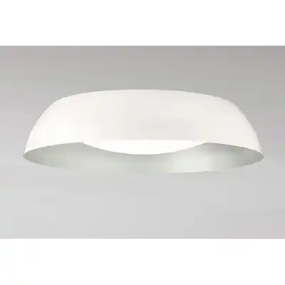Argenta Flush Ceiling Large, 5 Light E27 Max 20w, 60cm, Matt White Silver White Acrylic, 2yrs Warranty