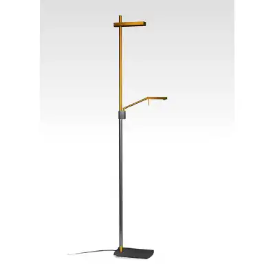 Phuket Floor Lamp 2 Light 21W Down 7W Up LED 3000K, 3000lm, Touch Dimmer, Copper Anthracite, 3yrs Warranty ITEM IS COLLECTION ONLY