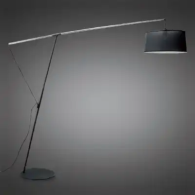 Nordica Floor Lamp E27 With Black Shade, Black Polished Chrome COLLECTION ONLY Item Weight: 16.3kg