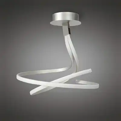 Nur Semi Flush 50W LED 3000K, 4000lm, Dimmable Silver Frosted Acrylic Polished Chrome, 3yrs Warranty