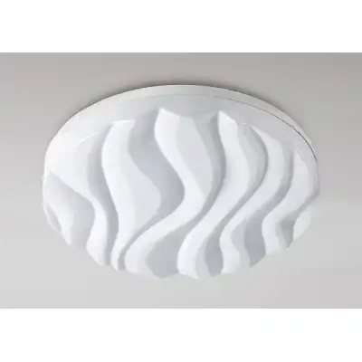 Arena Ceiling Wall Light Large Round 60W LED IP44 ,Tuneable 3000K 6500K,4500lm,Dimmable via RF Remote Ctrl Matt White Acrylic,3yrs Warranty