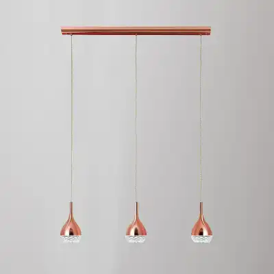 Khalifa Linear Pendant 3 Light GU10 Line Copper