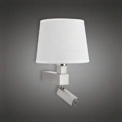 Bahia Wall Lamp 1 Light Without Shade E27 Plus Reading Light 3W LED Satin Nickel 4000K, 200lm, 3yrs Warranty