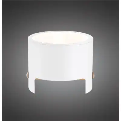 Cube Table Lamp Wide 1x40W, White Metal Wood