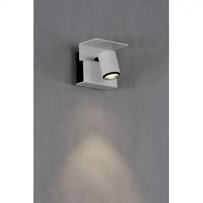 Bocaray Surface Mounted Spot Wall Light 1 x 7W LED 3000K, 500lm, Matt White Black, 3yrs Warranty